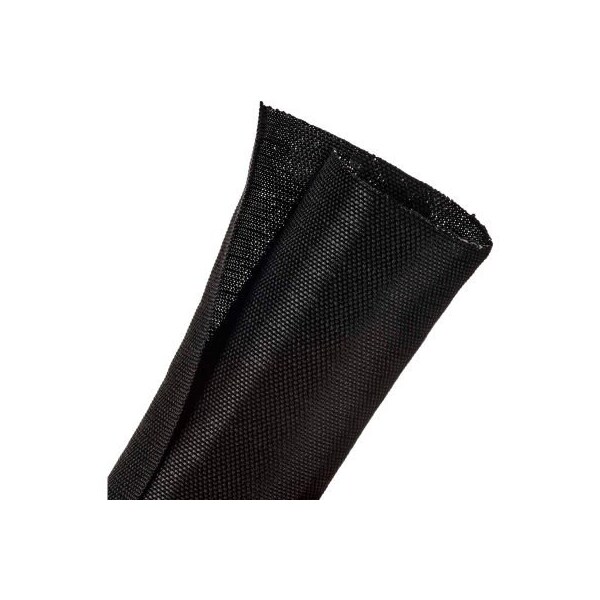 Techflex Techflex F6 Woven Split Wrappable Sleeve 2in Dia., 40', Black F6W2.00BK-40 - main